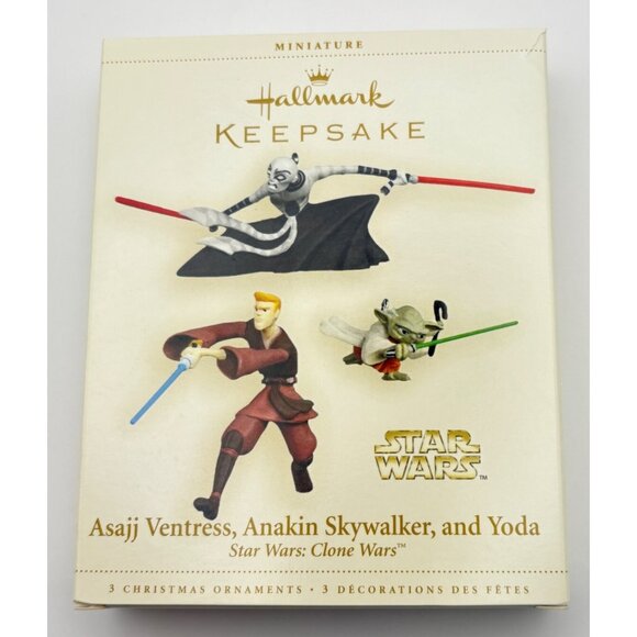 Hallmark Star Wars Clone War Mini Ornaments Asajj Ventress Anakin Skywalker Yoda - Picture 2 of 9